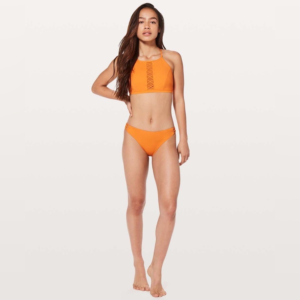 lululemon athletica Orange High-Neck Bikini Set